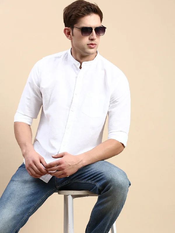 Men's Long - Line Oversized Casual Shirts in Dark Gray for a Relaxed and Modern LookMen White Solid Casual Shirt Men's Long - Line Oversized Casual Shirts in Dark Gray for a Relaxed and Modern LookMen White Solid Casual Shirt