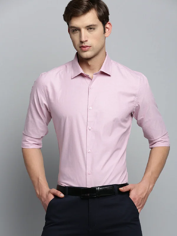 Men's Stretch - Fabric Casual Shirts in Navy Blue for a Comfortable and Flexible FitMen Pink Solid Formal Shirt Men's Stretch - Fabric Casual Shirts in Navy Blue for a Comfortable and Flexible FitMen Pink Solid Formal Shirt