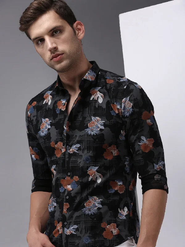 Men's Graphic - Printed Casual Shirts with Pop - Culture References for a Fun and Stylish LookMen Black Printed Casual Shirt Men's Graphic - Printed Casual Shirts with Pop - Culture References for a Fun and Stylish LookMen Black Printed Casual Shirt