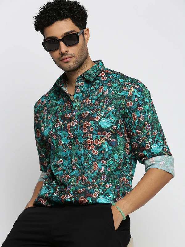 Men's Retro - Style Hawaiian Print Casual Shirts in Bold Patterns for a Tropical VacationMen Blue Spread Collar Graphic Shirt Men's Retro - Style Hawaiian Print Casual Shirts in Bold Patterns for a Tropical VacationMen Blue Spread Collar Graphic Shirt
