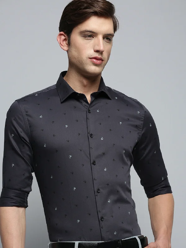 Men's Tailored Fit Checkered Casual Shirts in Multicolor for a Smart - Casual EnsembleMen Grey Printed Formal Shirt Men's Tailored Fit Checkered Casual Shirts in Multicolor for a Smart - Casual EnsembleMen Grey Printed Formal Shirt