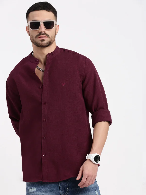 Men's Tailored Fit Checkered Casual Shirts in Multicolor for a Smart - Casual EnsembleMen Maroon Solid Slim Fit Shirt Men's Tailored Fit Checkered Casual Shirts in Multicolor for a Smart - Casual EnsembleMen Maroon Solid Slim Fit Shirt