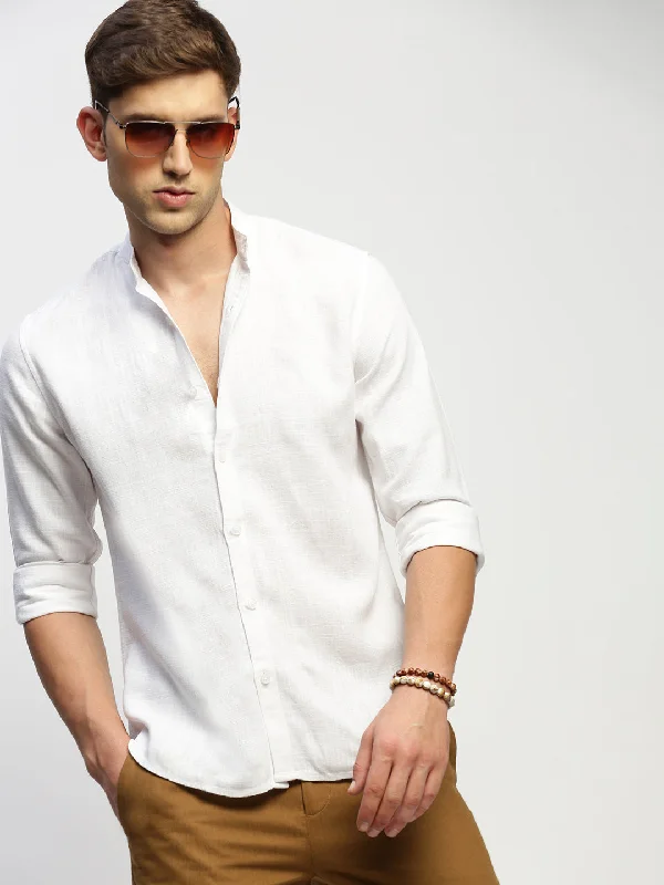Men's Sustainable Recycled Material Casual Shirts for Eco - Conscious ConsumersMen White Solid Shirt Men's Sustainable Recycled Material Casual Shirts for Eco - Conscious ConsumersMen White Solid Shirt