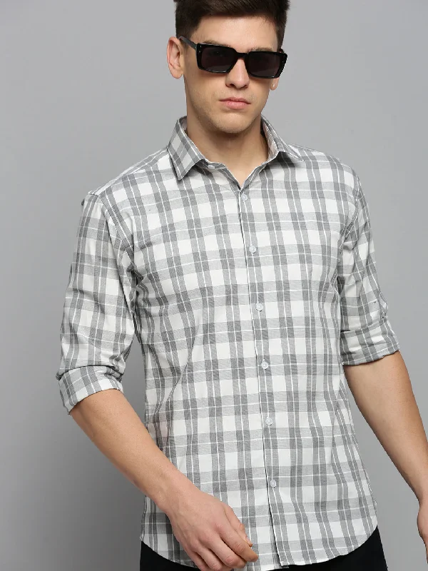 Men's Short - Sleeve Linen Casual Shirts in Light Khaki for a Breathable Summer OptionMen White Checked Casual Shirt Men's Short - Sleeve Linen Casual Shirts in Light Khaki for a Breathable Summer OptionMen White Checked Casual Shirt