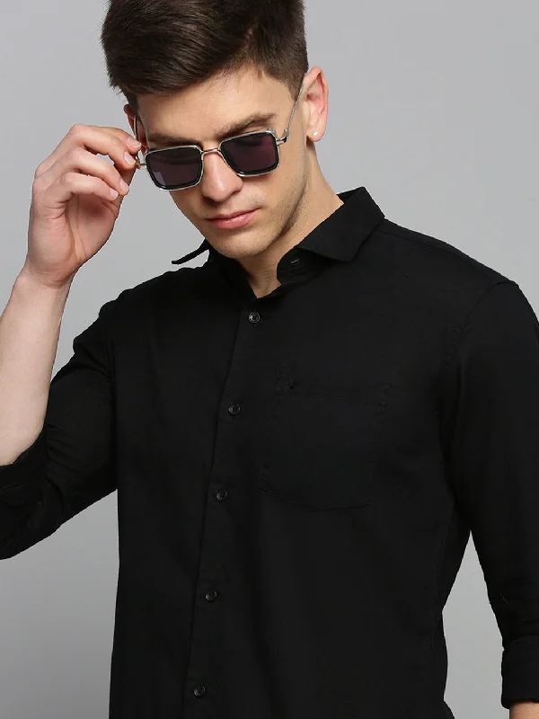 Men's Retro - Style Hawaiian Print Casual Shirts in Bold Patterns for a Tropical VacationMen Black Solid Formal Shirt Men's Retro - Style Hawaiian Print Casual Shirts in Bold Patterns for a Tropical VacationMen Black Solid Formal Shirt