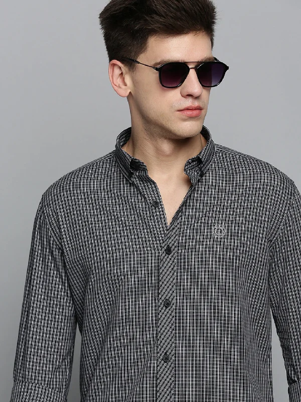 Men's Distressed Denim Casual Shirts with Frayed Edges for a Trendy and Rugged LookMen Black Checked Casual Shirt Men's Distressed Denim Casual Shirts with Frayed Edges for a Trendy and Rugged LookMen Black Checked Casual Shirt