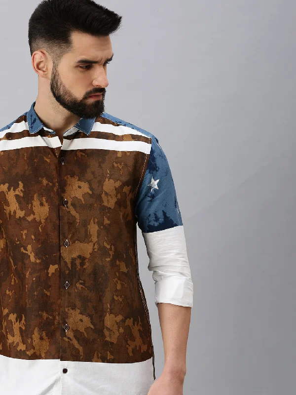 Men's Slim - Fit Printed Floral Casual Shirts in Pastel Colors for a Spring - Inspired VibeMen Olive Printed Casual Shirt Men's Slim - Fit Printed Floral Casual Shirts in Pastel Colors for a Spring - Inspired VibeMen Olive Printed Casual Shirt