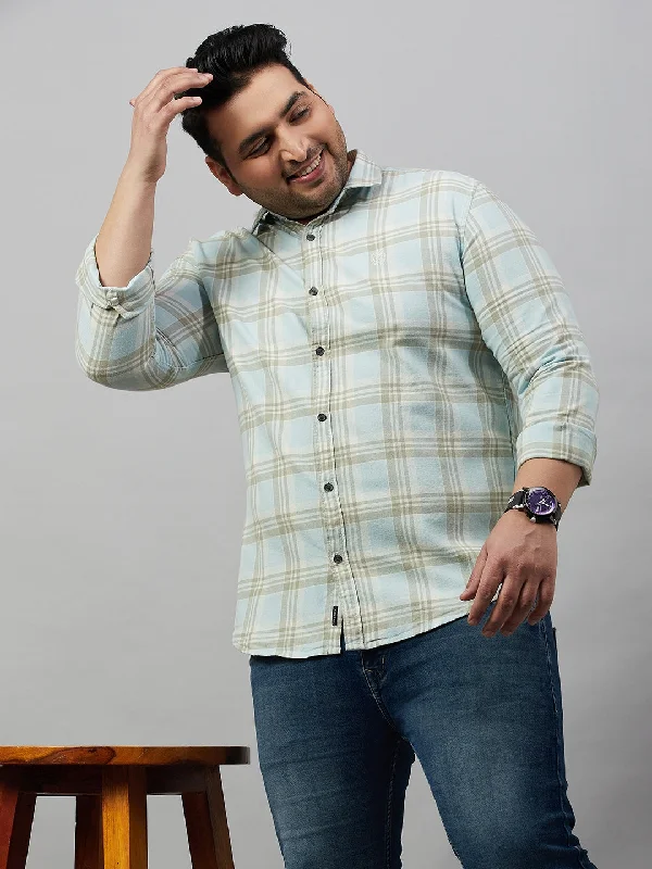 Men's Thermal - Lined Casual Shirts in Black for Added Warmth in Cold WeatherMen Spread Collar Checked Blue Shirt Men's Thermal - Lined Casual Shirts in Black for Added Warmth in Cold WeatherMen Spread Collar Checked Blue Shirt