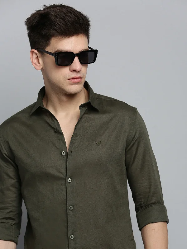 Men's Sustainable Recycled Material Casual Shirts for Eco - Conscious ConsumersMen Green Solid Casual Shirt Men's Sustainable Recycled Material Casual Shirts for Eco - Conscious ConsumersMen Green Solid Casual Shirt