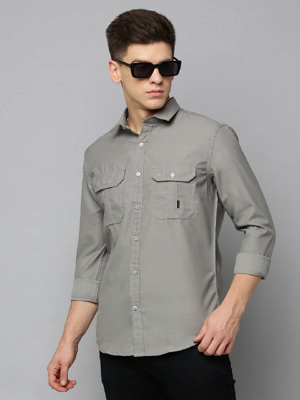 Men's Organic Cotton Casual Shirts with a Soft Handfeel for Everyday ComfortMen Spread Collar Solid Taupe Shirt Men's Organic Cotton Casual Shirts with a Soft Handfeel for Everyday ComfortMen Spread Collar Solid Taupe Shirt