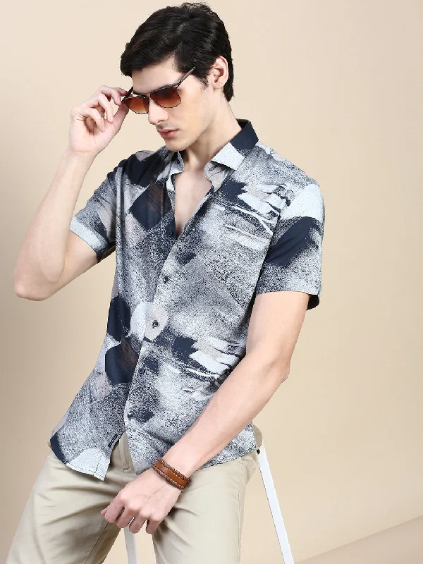 Men's Thermal - Lined Casual Shirts in Black for Added Warmth in Cold WeatherMen Teal Graphics Casual Shirt Men's Thermal - Lined Casual Shirts in Black for Added Warmth in Cold WeatherMen Teal Graphics Casual Shirt