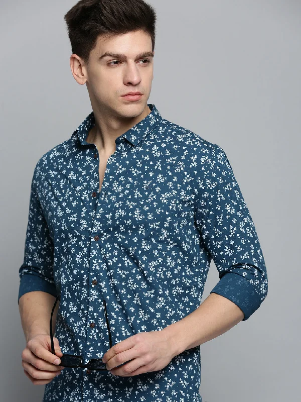 Men's Short - Sleeve Linen Casual Shirts in Light Khaki for a Breathable Summer OptionMen Blue Printed Casual Shirt Men's Short - Sleeve Linen Casual Shirts in Light Khaki for a Breathable Summer OptionMen Blue Printed Casual Shirt