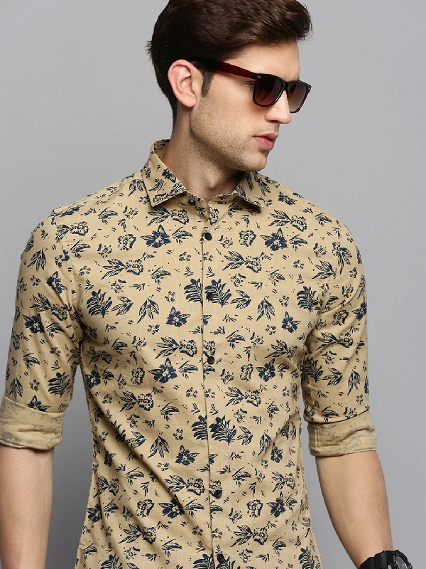 Men's Thermal - Lined Casual Shirts in Black for Added Warmth in Cold WeatherMen Khaki Printed Casual Shirt Men's Thermal - Lined Casual Shirts in Black for Added Warmth in Cold WeatherMen Khaki Printed Casual Shirt