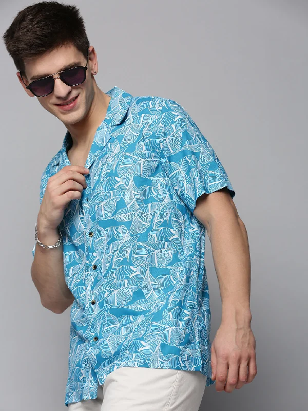Men's Tailored Fit Checkered Casual Shirts in Multicolor for a Smart - Casual EnsembleMen Blue Printed Casual Shirt Men's Tailored Fit Checkered Casual Shirts in Multicolor for a Smart - Casual EnsembleMen Blue Printed Casual Shirt
