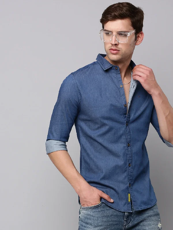 Men's Button - Down Oxford Casual Shirts in Crisp White for a Classic and Versatile StyleMen Navy Solid Casual Shirt Men's Button - Down Oxford Casual Shirts in Crisp White for a Classic and Versatile StyleMen Navy Solid Casual Shirt