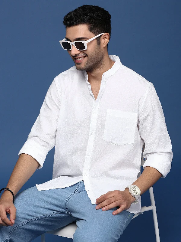 Men's Slim - Fit Printed Floral Casual Shirts in Pastel Colors for a Spring - Inspired VibeMen Solid White Slim Fit Shirt Men's Slim - Fit Printed Floral Casual Shirts in Pastel Colors for a Spring - Inspired VibeMen Solid White Slim Fit Shirt