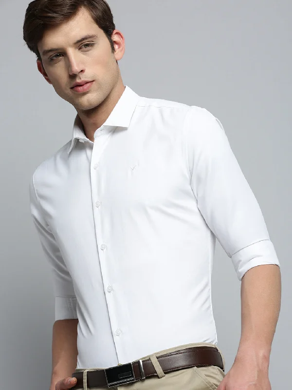 Men's Wrinkle - Resistant Polyester Blend Casual Shirts for Easy Travel and MaintenanceMen White Solid Formal Shirt Men's Wrinkle - Resistant Polyester Blend Casual Shirts for Easy Travel and MaintenanceMen White Solid Formal Shirt