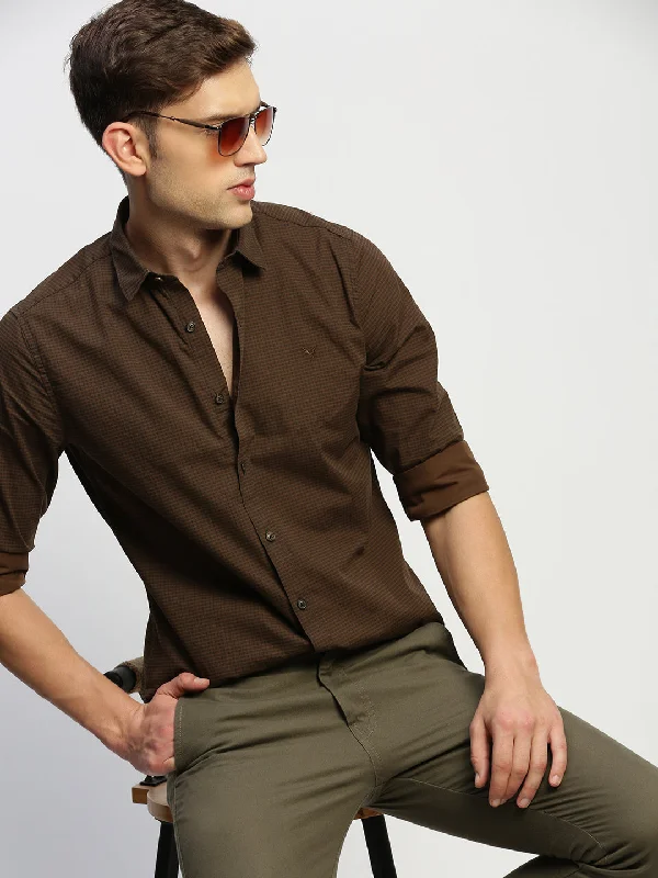 Men's Retro - Style Hawaiian Print Casual Shirts in Bold Patterns for a Tropical VacationMen Brown Striped Shirt Men's Retro - Style Hawaiian Print Casual Shirts in Bold Patterns for a Tropical VacationMen Brown Striped Shirt