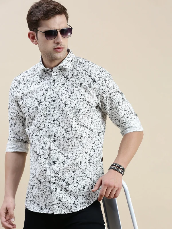 Men's Embroidered Detail Casual Shirts in Beige for a Touch of EleganceMen White Graphics Casual Shirt Men's Embroidered Detail Casual Shirts in Beige for a Touch of EleganceMen White Graphics Casual Shirt