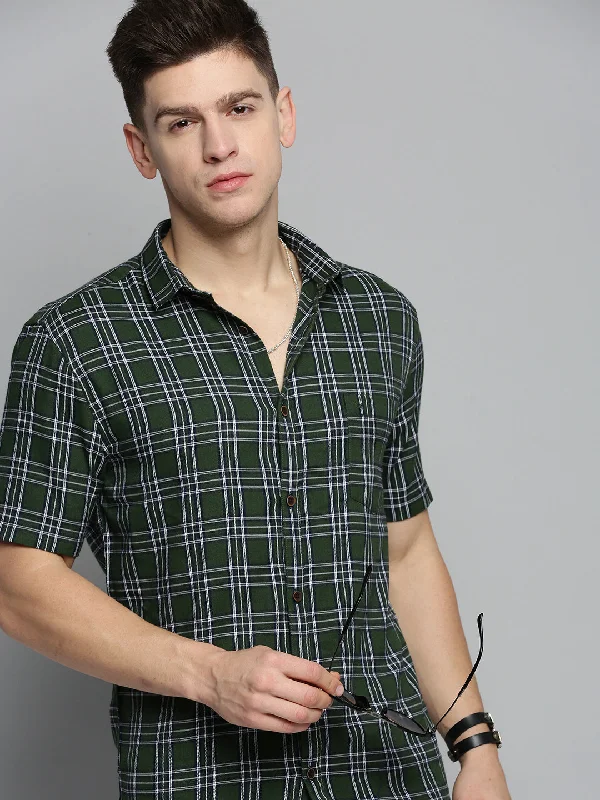 Men's Long - Line Oversized Casual Shirts in Dark Gray for a Relaxed and Modern LookMen Green Checked Casual Shirt Men's Long - Line Oversized Casual Shirts in Dark Gray for a Relaxed and Modern LookMen Green Checked Casual Shirt