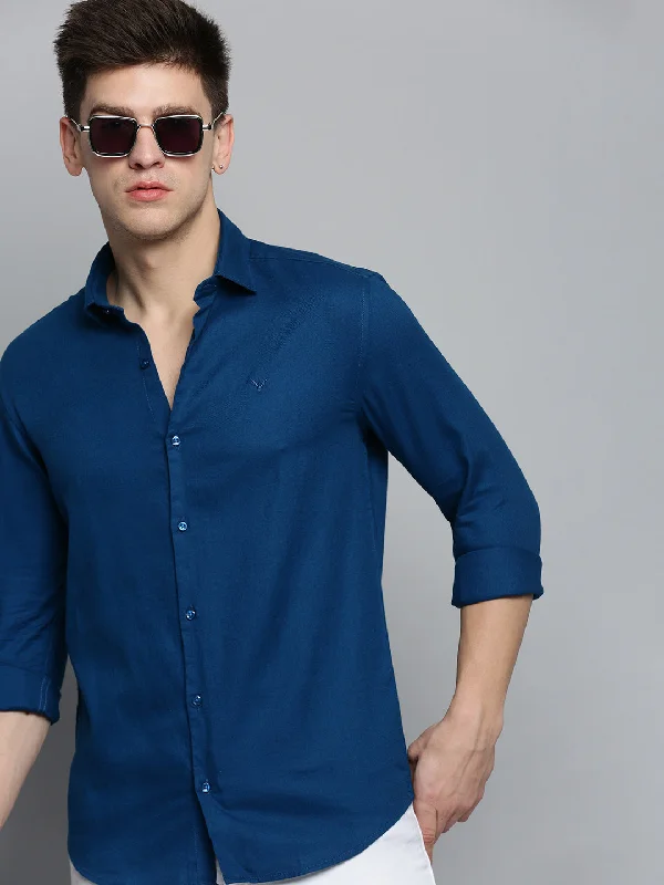 Men's Long - Line Oversized Casual Shirts in Dark Gray for a Relaxed and Modern LookMen Blue Solid Casual Shirt Men's Long - Line Oversized Casual Shirts in Dark Gray for a Relaxed and Modern LookMen Blue Solid Casual Shirt