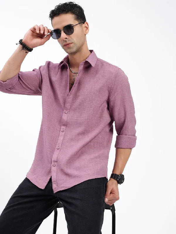 Men's Embroidered Detail Casual Shirts in Beige for a Touch of EleganceMen Solid Purple Slim Fit Shirt Men's Embroidered Detail Casual Shirts in Beige for a Touch of EleganceMen Solid Purple Slim Fit Shirt