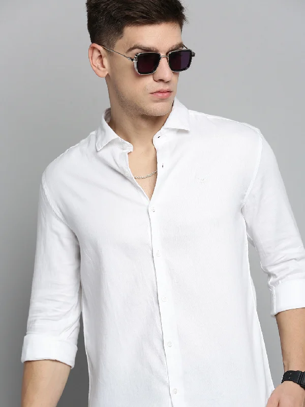 Men's Organic Cotton Casual Shirts with a Soft Handfeel for Everyday ComfortMen White Solid Casual Shirt Men's Organic Cotton Casual Shirts with a Soft Handfeel for Everyday ComfortMen White Solid Casual Shirt