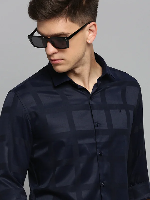 Men's Distressed Denim Casual Shirts with Frayed Edges for a Trendy and Rugged LookMen Navy Solid Formal Shirt Men's Distressed Denim Casual Shirts with Frayed Edges for a Trendy and Rugged LookMen Navy Solid Formal Shirt