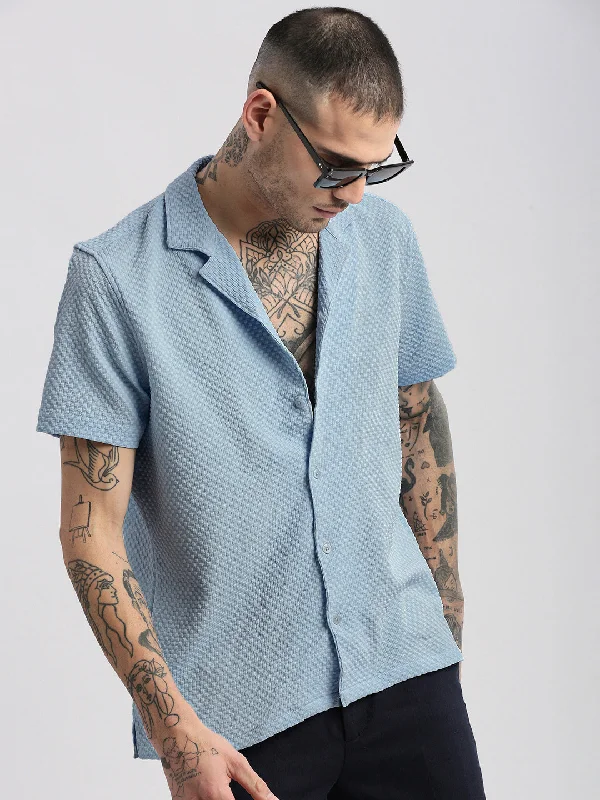 Plus Size Men's Plaid Flannel Casual Shirts in Earth Tones for a Cozy Fall OutfitMen Cuban Collar Solid Blue Casual Shirt Plus Size Men's Plaid Flannel Casual Shirts in Earth Tones for a Cozy Fall OutfitMen Cuban Collar Solid Blue Casual Shirt