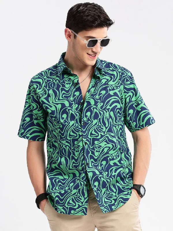 Men's Distressed Denim Casual Shirts with Frayed Edges for a Trendy and Rugged LookMen Spread Collar Abstract Green Casual Shirt Men's Distressed Denim Casual Shirts with Frayed Edges for a Trendy and Rugged LookMen Spread Collar Abstract Green Casual Shirt