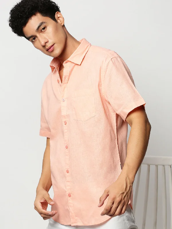 Men's Long - Line Oversized Casual Shirts in Dark Gray for a Relaxed and Modern LookMen Peach Solid Casual Casual Shirts Men's Long - Line Oversized Casual Shirts in Dark Gray for a Relaxed and Modern LookMen Peach Solid Casual Casual Shirts