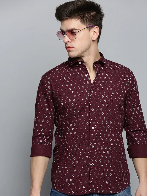 Men's Organic Cotton Casual Shirts with a Soft Handfeel for Everyday ComfortMen Red Printed Casual Shirt Men's Organic Cotton Casual Shirts with a Soft Handfeel for Everyday ComfortMen Red Printed Casual Shirt