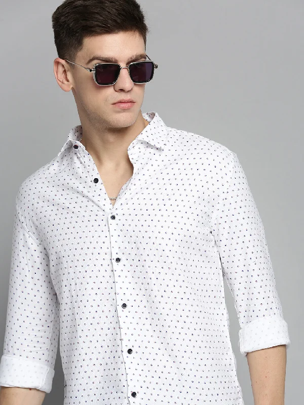 Men's Retro - Style Hawaiian Print Casual Shirts in Bold Patterns for a Tropical VacationMen White Printed Casual Shirt Men's Retro - Style Hawaiian Print Casual Shirts in Bold Patterns for a Tropical VacationMen White Printed Casual Shirt