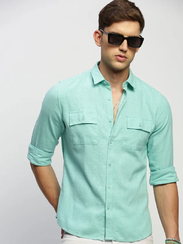 Men's Tailored Fit Checkered Casual Shirts in Multicolor for a Smart - Casual EnsembleMen Green Solid Shirt Men's Tailored Fit Checkered Casual Shirts in Multicolor for a Smart - Casual EnsembleMen Green Solid Shirt