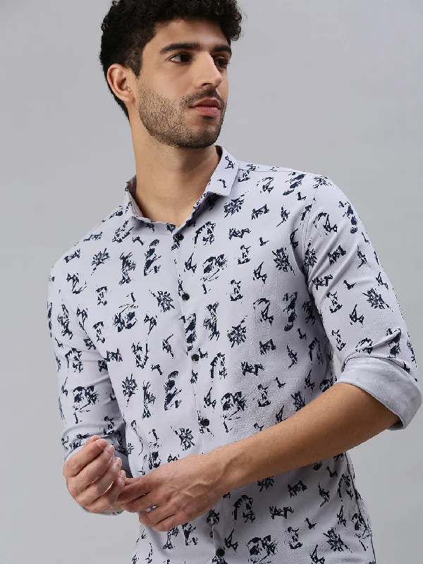 Men's Organic Cotton Casual Shirts with a Soft Handfeel for Everyday ComfortMen Lavender Printed Casual Shirt Men's Organic Cotton Casual Shirts with a Soft Handfeel for Everyday ComfortMen Lavender Printed Casual Shirt