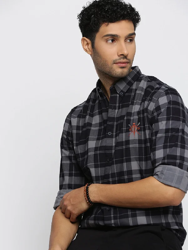 Men's Graphic - Printed Casual Shirts with Pop - Culture References for a Fun and Stylish LookMen Navy Blue Spread Collar Tartan Checks Shirt Men's Graphic - Printed Casual Shirts with Pop - Culture References for a Fun and Stylish LookMen Navy Blue Spread Collar Tartan Checks Shirt