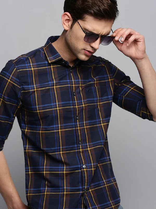 Men's Long - Line Oversized Casual Shirts in Dark Gray for a Relaxed and Modern LookMen Navy Checked Casual Shirt Men's Long - Line Oversized Casual Shirts in Dark Gray for a Relaxed and Modern LookMen Navy Checked Casual Shirt