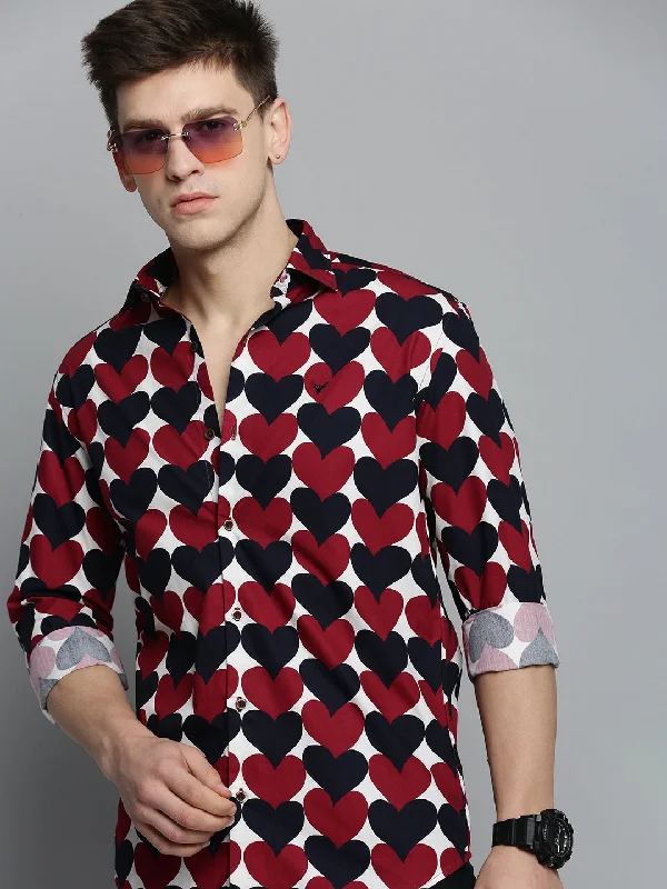 Men's Button - Down Oxford Casual Shirts in Crisp White for a Classic and Versatile StyleMen White Printed Casual Shirt Men's Button - Down Oxford Casual Shirts in Crisp White for a Classic and Versatile StyleMen White Printed Casual Shirt