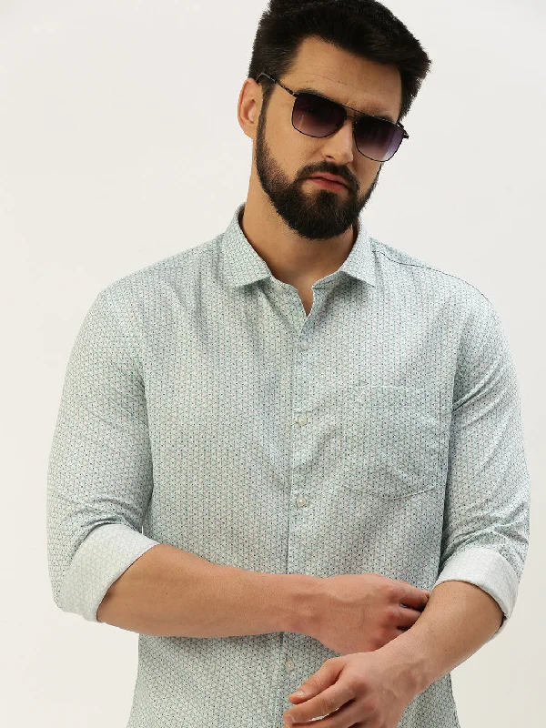 Men's Embroidered Detail Casual Shirts in Beige for a Touch of EleganceMen Green Printed Casual Shirt Men's Embroidered Detail Casual Shirts in Beige for a Touch of EleganceMen Green Printed Casual Shirt