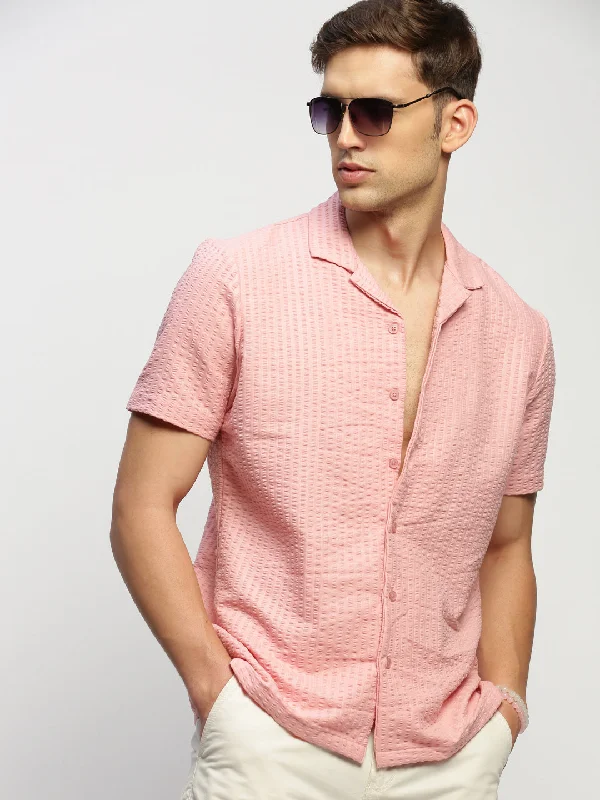 Men's Thermal - Lined Casual Shirts in Black for Added Warmth in Cold WeatherMen Peach Solid Shirt Men's Thermal - Lined Casual Shirts in Black for Added Warmth in Cold WeatherMen Peach Solid Shirt