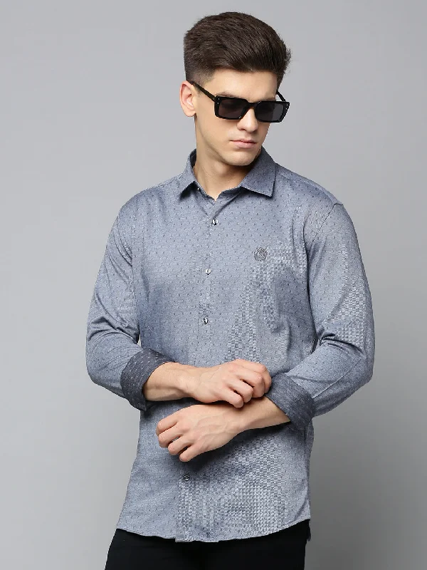 Men's Stretch - Fabric Casual Shirts in Navy Blue for a Comfortable and Flexible FitMen Grey Solid Casual Shirt Men's Stretch - Fabric Casual Shirts in Navy Blue for a Comfortable and Flexible FitMen Grey Solid Casual Shirt