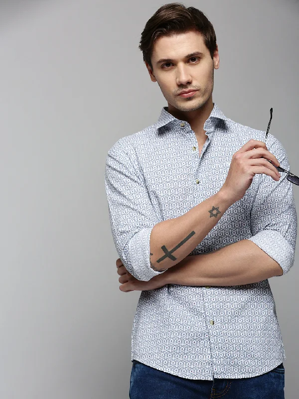 Men's Thermal - Lined Casual Shirts in Black for Added Warmth in Cold WeatherMen Grey Printed Casual Shirt Men's Thermal - Lined Casual Shirts in Black for Added Warmth in Cold WeatherMen Grey Printed Casual Shirt