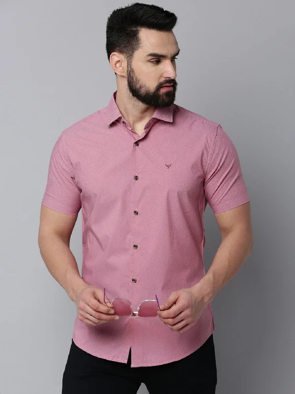 Men's Short - Sleeve Linen Casual Shirts in Light Khaki for a Breathable Summer OptionMen Mauve Printed Casual Shirt Men's Short - Sleeve Linen Casual Shirts in Light Khaki for a Breathable Summer OptionMen Mauve Printed Casual Shirt
