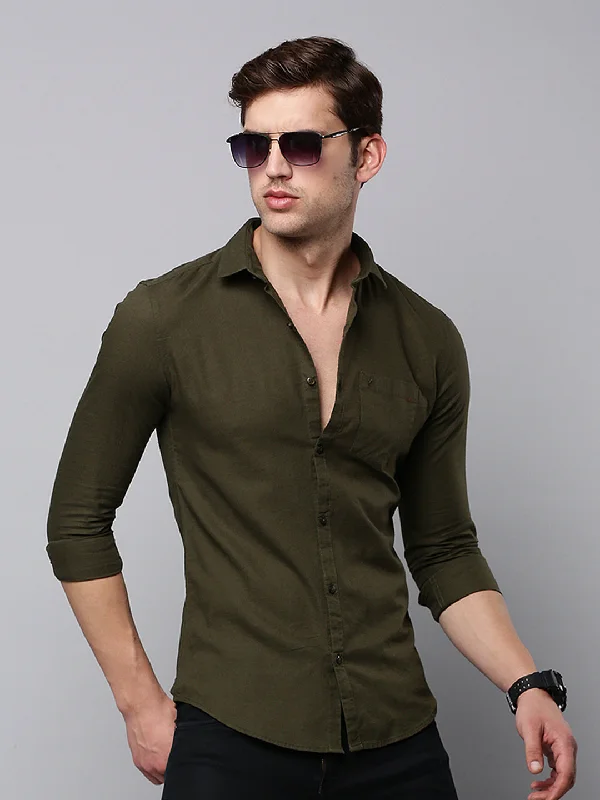 Plus Size Men's Plaid Flannel Casual Shirts in Earth Tones for a Cozy Fall OutfitMen Green Solid Casual Shirt Plus Size Men's Plaid Flannel Casual Shirts in Earth Tones for a Cozy Fall OutfitMen Green Solid Casual Shirt