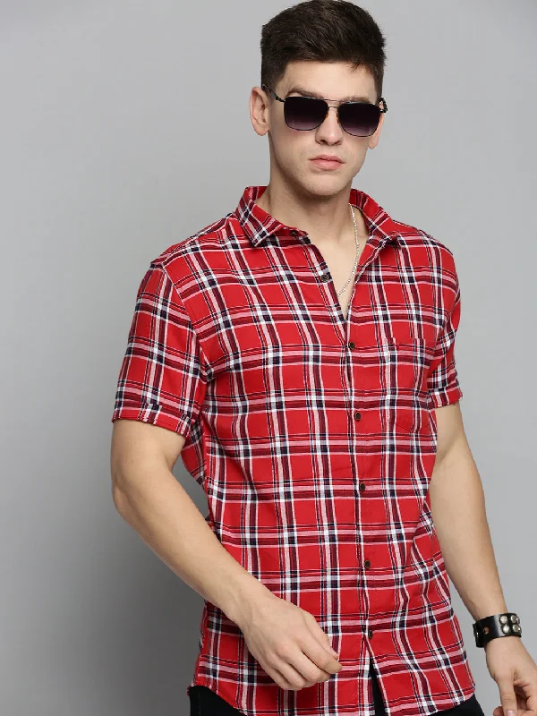 Men's Moisture - Wicking Performance Fabric Casual Shirts for Outdoor ActivitiesMen Orange Checked Casual Shirt Men's Moisture - Wicking Performance Fabric Casual Shirts for Outdoor ActivitiesMen Orange Checked Casual Shirt