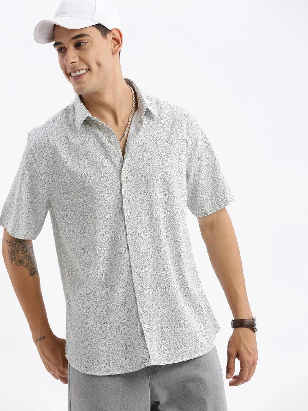 Plus Size Men's Striped Chambray Casual Shirts with a Spread Collar for a Preppy AppearanceMen Spread Collar Floral Slim Fit White Shirt Plus Size Men's Striped Chambray Casual Shirts with a Spread Collar for a Preppy AppearanceMen Spread Collar Floral Slim Fit White Shirt
