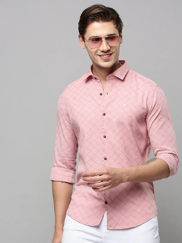 Men's Sustainable Recycled Material Casual Shirts for Eco - Conscious ConsumersMen Pink Printed Casual Shirt Men's Sustainable Recycled Material Casual Shirts for Eco - Conscious ConsumersMen Pink Printed Casual Shirt