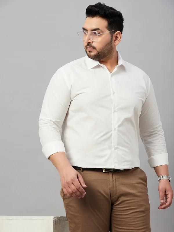 Men's Two - Tone Contrast Panel Casual Shirts in White and Navy for a Stylish and Eye - Catching DesignMen Spread Collar Solid White Shirt Men's Two - Tone Contrast Panel Casual Shirts in White and Navy for a Stylish and Eye - Catching DesignMen Spread Collar Solid White Shirt