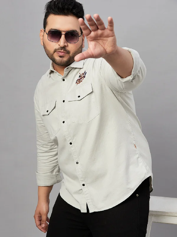 Men's Short - Sleeve Linen Casual Shirts in Light Khaki for a Breathable Summer OptionMen Spread Collar Solid Grey Shirt Men's Short - Sleeve Linen Casual Shirts in Light Khaki for a Breathable Summer OptionMen Spread Collar Solid Grey Shirt
