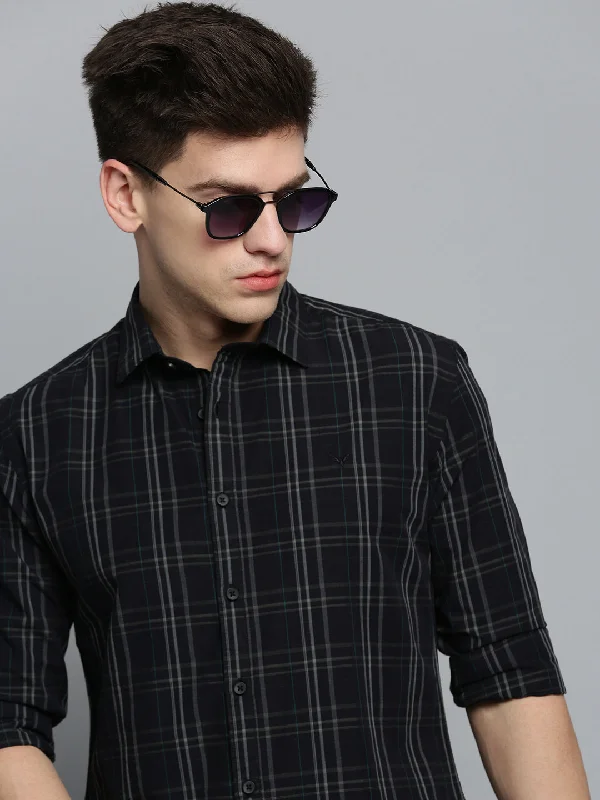 Men's Shearling - Lined Collar Casual Shirts in Brown for a Rustic and Warm AppealMen Black Checked Casual Shirt Men's Shearling - Lined Collar Casual Shirts in Brown for a Rustic and Warm AppealMen Black Checked Casual Shirt